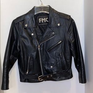 FMC moto real leather jacket size 14 youth S women
